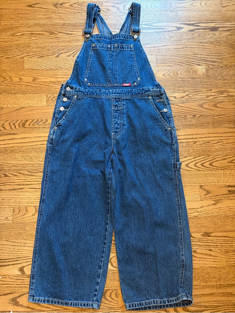 Ethyl Denim Overalls Bibs Cropped Vintage Blue